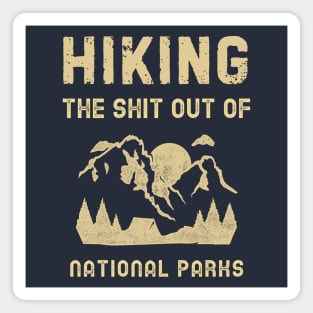 Hiking National Parks Design Magnet